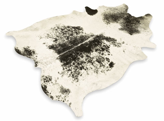 Tapis En Peau De Vache Mouchetée Noire Grise Et Blanche