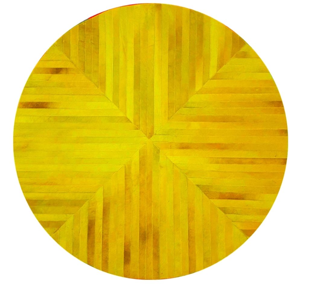 Tapis-rond-Jaune-Moutarde