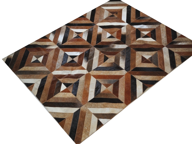 Tapis modèle CHEVRON – Cuir de Patagonie